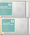 Adjustable Horizontal Window Screen Two Pack Fits 25 To 45 Inches Wide And 18 Inches High With Galvanized Rails Varnished Wood Ends