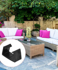 Patio Furniture Clips 8 Pack Fixed Buckle Sofa Clamps For Rattan Chairs And Outdoor Garden Sets Black Durable Fasteners To Stop Shifting And Slipping Securely, shown in outdoor setting with furniture