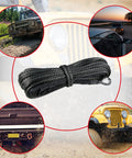 Beefed-Up Heavy-Duty Synthetic Winch Rope 50 Ft Quarter Inch, 10,000 Lb Load Rating For ATV SUV And Truck, shown with sleeve