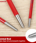 Close-up of pointed tips on Rolling Head Pry Bar Set 6 Inch, 12 Inch, 16 Inch Heavy Duty Hand Tools for Garages and Machinery Alignment