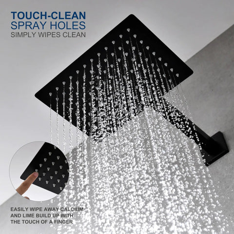 Heavy Duty Matte Black Shower Set Featuring Swivel Square Showerhead And Diverter Tub Faucet Trim Kit Brings Knockout Modern Flair And Ridiculously Chill Spa Vibes Home