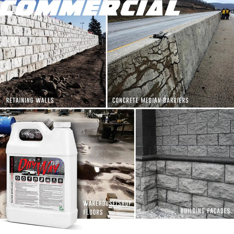 Knockout Commercial Grade Concrete Driveway Sealer Featuring Silane And Siloxane Formula for retaining walls and concrete barriers.