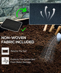 Non-woven fabric for Two Tier Raised Garden Bed With Trellis Elevated Wooden Planter Box, protecting from water damage and retaining soil.