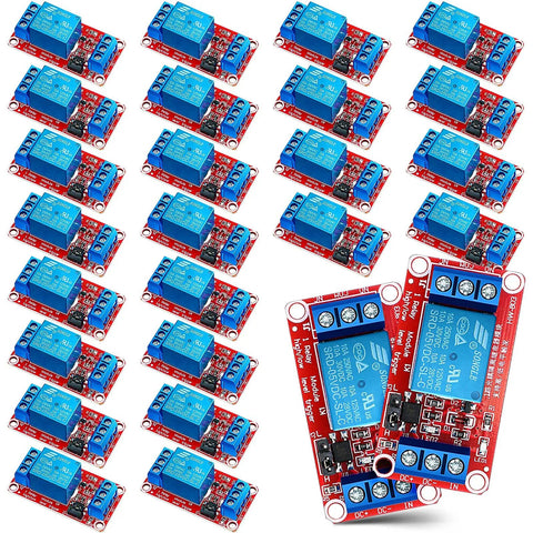 24 Pieces 5V Relay Module One Channel With Optocoupler And Opto Isolation For High And Low Level Triggers Easy Plug And Play Relay Board