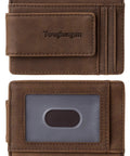 Ultra Slim Wallet For Men With RFID Blocking 13.56 MHz, Front Pocket Money Clip, Coffee Color, ID Window, Minimalist Design
