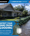 Flood-protected home with heavy duty empty sandbags for flood protection 14 by 26 inch poly sand bags for flood barriers 50 lb each