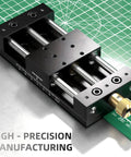 Manual Linear Stage With 75mm Rail Guide Sliding Table In Aluminum Alloy Body Rock Solid Anti Backlash Nut Laser Marked Scale