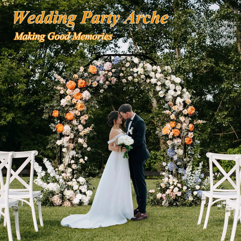 Tall Black Garden Arch Trellis 8.2 Ft High 6.2 Ft Wide Outdoor Arbor For Climbing Plants Roses And Vines Built To Last Perfect Lawn Wedding Archway Durable Weatherproof Construction at a wedding