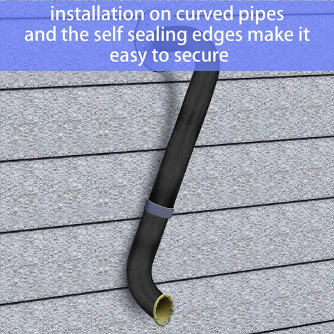 12 Pack Foam Pipe Insulation Tubes For Hot And Cold Water Lines, 1.5 Inch Diameter, 0.4 Inch Thick, pre-slit on curved pipe