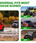 Off-road vehicles using Synthetic Winch Rope Kit One Quarter Inch By Fifty Foot With Ten Thousand Pounds Strength Protective Sleeve