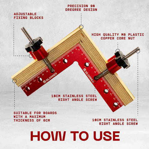 Pro Grade 90 Degree Positioning Squares Right Angle Clamps For Woodworking Two Pack Aluminum Alloy Corner Clamp Tool