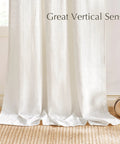Natural Linen Curtains With Jacquard Waffle Weave For Living Room Cozy Privacy Light Filtering Boho Drapes for farmhouse style