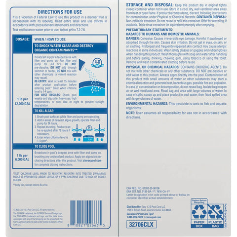 Drop This Pool Shock For An Instant Glow Up To Crystal Clear Water For A Swim Ready Splash In Just 15 Minutes slams bacteria and wipes out cloudy mess vinyl friendly 6 pack directions for use and dosage instructions
