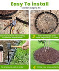 Heavy Duty Landscape Edging Coil 2 Inch Tall 33 Feet Long Includes 40 Spikes Flexible Border Kit For Lawn Flower Beds And Garden Paths Crack Resistant Heat Resistant Deformation Resistant Black Finish installation guide with garden edging steps