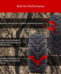 Mud Force ATV Tire Set 25x8-12 Front And 25x10-12 Rear, 6-Ply Heavy-Duty Bias Ply Off-Road Quad Tires highlighting tread features