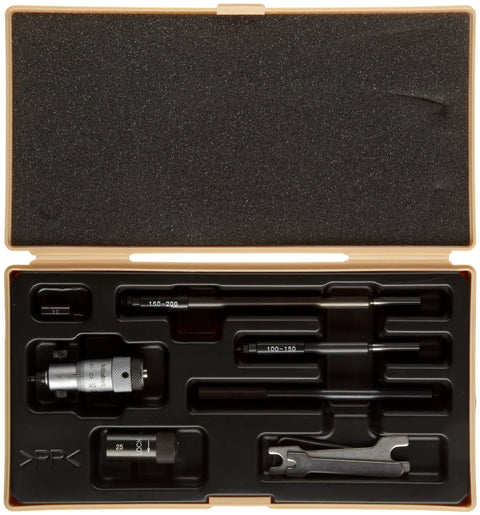 Inside Micrometer 50-200mm Range With 0.01mm Resolution, Hardened Precision Rods, Boss Level Precision For Cylinders, Rings, And Bore Surfaces In Your Workshop Or Inspection, case open