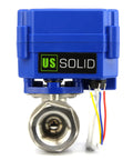 Heavy Duty Built To Last Three Quarter Inch Motorized Ball Valve 304 Stainless Steel NSF Certified Full Port Electrical Nine To Twenty Four Volt AC DC Three Wire Setup For Drinking Water Systems