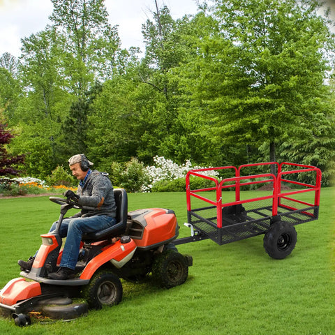 Heavy Duty 1500 Lbs Dump Trailer With 22 Cu Ft Bed And All Terrain Pneumatic Tires Tow Behind Utility Cart for farm use