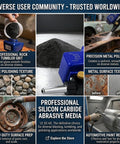 Silicon Carbide Sandblasting Media Pro Grade 60 Grit For Surface Prep, Rust Removal, Metal Polishing And Paint Stripping
