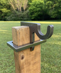 AR500 Hardened Steel Shooting Target 2x4 Topper Hook Three Eighths Inch Thick For 0.6 Inch Hole Mounting on wooden post