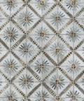 Harmonia Marrakech Blue 13x13 Ceramic Tile For Floor And Wall Use, Glazed With Subtle Texture and Low Sheen, showing pattern detail.