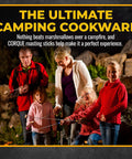 Family using Extendable 32 Inch Marshmallow Roasting Sticks With Wooden Handles For Fire Pit And Camping, Smores Skewers