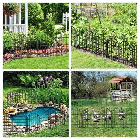 Arched No Dig Garden Fence Panels 30 Pack 32.5 Ft Long Rustproof Metal Garden Edging surrounding gardens and yards
