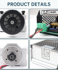 Close-up of Beefy 500W CNC Air Cooled Spindle Motor With ER11 Chuck 12000 RPM, AC 110 220V controller, and power supply details