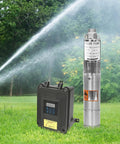 24V Deep Well Submersible Pump 210W With 3 Inch Solar Kit and MPPT Controller Workhorse Borehole Water Pump in use for irrigation