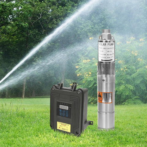 24V Deep Well Submersible Pump 210W With 3 Inch Solar Kit and MPPT Controller Workhorse Borehole Water Pump in use for irrigation