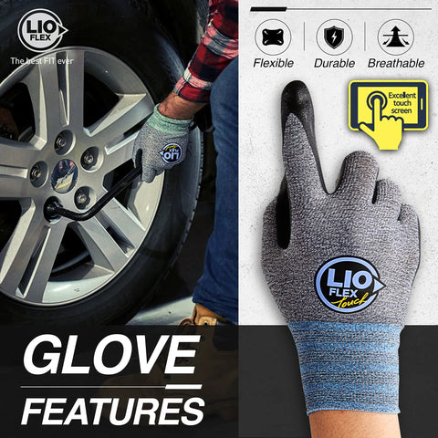 Thin Lightweight Nitrile Foam Coated Work Gloves With Touchscreen Fingers, 3 Pairs, Unisex Fit For Women And Men, Super Grippy, Flexible And Comfortable, Ideal For Warehouse Workers, Delivery Drivers, And Everyday Tasks