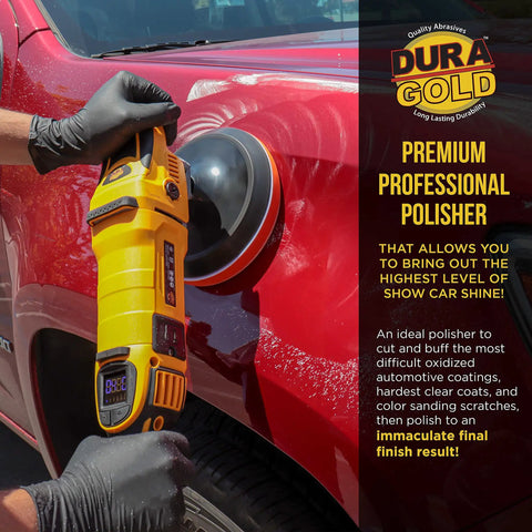Pro Grade 7 Inch Rotary Polisher Buffer Sander Kit With 8 Polishing Pads LED RPM Display Variable Speed 450 To 1950 tool in use on car