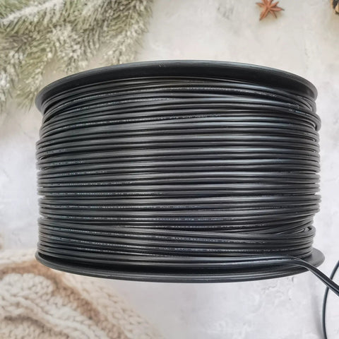 500 ft spool of 18 Gauge 2 Conductor SPT 1 Black Wire for Direct Burial Electrical Cable, landscape lighting use.