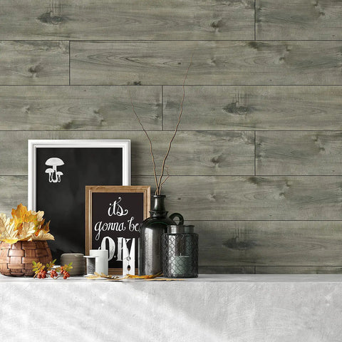 Peel And Stick Waterproof Floor Tiles In Blue Reclaimed Wood Look Vinyl Plank Flooring 6 By 36 Inch in rustic interior