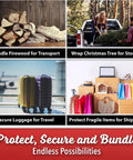 Ultra Heavy Duty Mini Stretch Wrap Pack 12 Rolls 5 Inch By 1000 Feet 80 Gauge Shrink Film for firewood, trees, luggage, and shipping