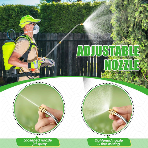 Gardener using All Metal Sprayer Wand Replacement 24 Inch With Built In Shut Valve Stainless Steel Spray Wand, adjusting nozzle.