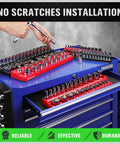Six Piece Magnetic Socket Organizer Set For Metric And SAE Drives, Holds 143 Sockets In Red And Black Magnetic Trays