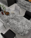 Gray Marble Contact Paper Peel And Stick Wallpaper For Kitchen Counters And Tables, Textured Matte Vinyl Wrap on dining table