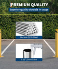 Tough As Nails Yellow Steel Safety Bollards, Anchored 36 Inch Parking Posts For Heavy Traffic Lots, showcasing durable Q235 steel material.