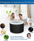 EPI810 Replacement Filter For KOIOS And MOOKA Air Purifiers Three Stage H13 Filtration Two Pack showing filtration efficiency