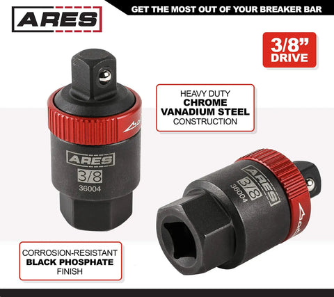 3/8-Inch Drive Ratcheting Breaker Bar Adapter Converts Breaker Bar Or Sliding T-Handle Into a 24-Tooth Ratchet, reversible design