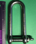 Stainless Steel 316 Long D Shackle 12mm Marine Grade Dee Ready For Heavy Duty Towing And Lifting Corrosion Resistant Smooth Action 3520 Lbs Safe Working Load next to ruler