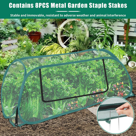 Two Pack Raised Bed Garden Covers Pop Up Mesh Plant Covers For Outdoors 30 Percent Sunblock Shade Tent Crop Cage