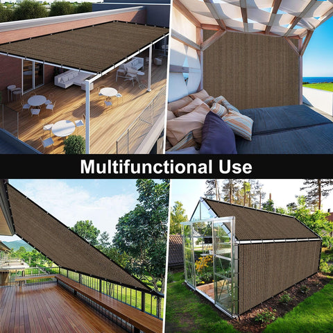 Heavy Duty Ninety Percent Shade Cloth for Patio and Garden 10 By 12 Ft Pergola Shade Cover With Grommets Sun Screen Tarp in use