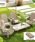 Adirondack Chair Cushion Set Of 4 With Ties 25D High Density Foam For All Day Comfort High Back Patio Cushions Fade Resistant