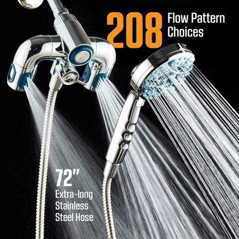 Premium High Pressure Shower Head Combo With Multi Mode Settings And Slick Chrome Finish For Killer Spray Power Plus Hydro Jet Arms To Elevate Your Daily Routine Into A Top Notch Home Spa Setup Providing Solid Coverage Whenever You Flip The Valve