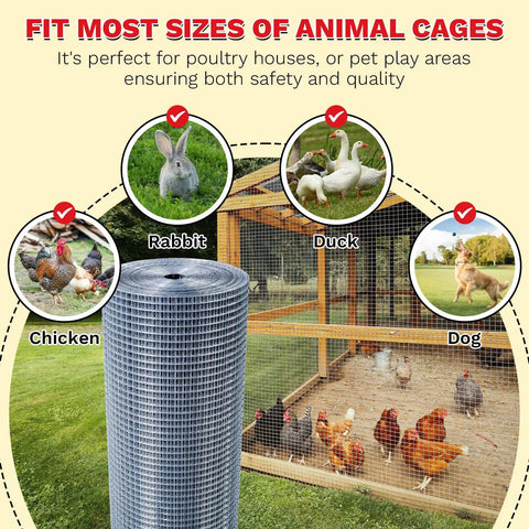 Heavy Duty Hardware Cloth With One Half Inch Square Openings, 48 Inch By 100 Foot Roll, 19 Gauge, mesh fence in poultry coop