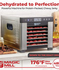 Pro Food Dehydrator With 600W Rear Fan For Even Drying 7 Stainless Steel Trays Temperature Control From 95 To 176 F 48 Hour Timer