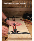 Creating an accurate template using Heavy Duty Stair Tread Template Tool With Rock Solid Clamping Gauge for precision.