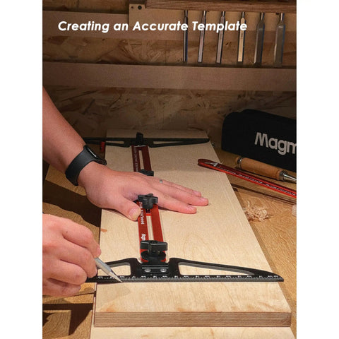 Creating an accurate template using Heavy Duty Stair Tread Template Tool With Rock Solid Clamping Gauge for precision.